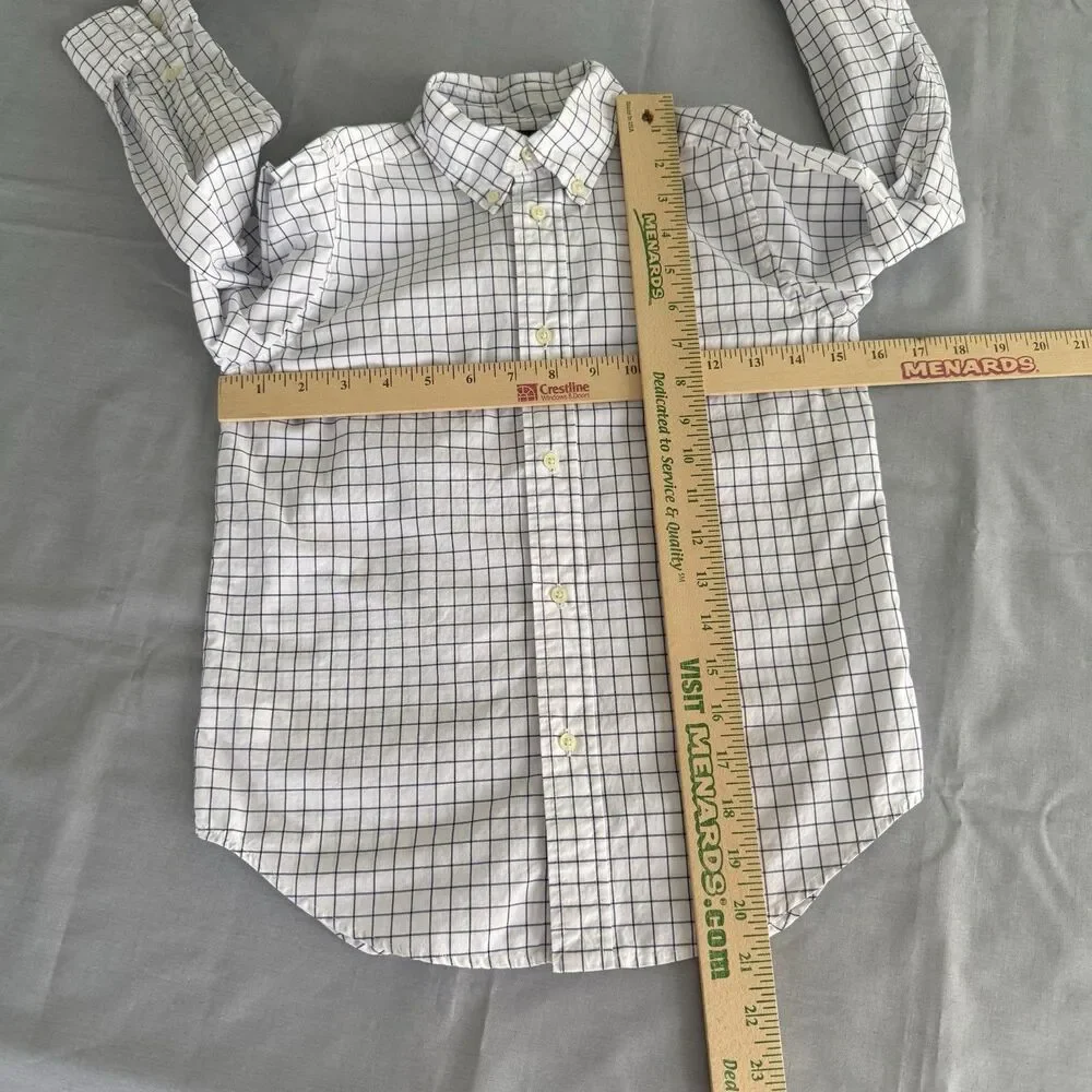 Polo Ralph Lauren Boys 6 Blue Checked Button Down Long Sleeve Dress Shirt Cotton